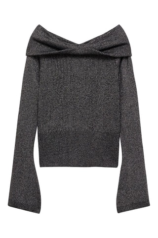 Pull-over Lurex épaules dénudées - Gris