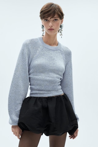 Pull-over Lurex dos nu - Bleu