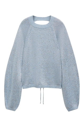 Pull-over Lurex dos nu - Bleu