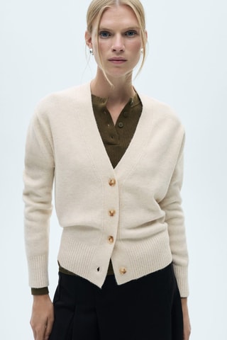 Cardigan maille boutons - Sable