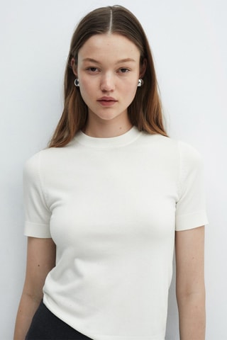 Pull-over manches courtes - Écru