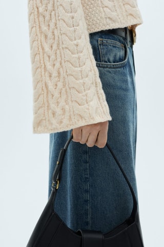 Pull-over manches cloche maille torsadée - Ecru