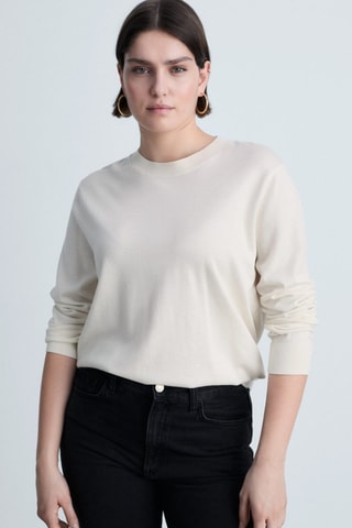 Pull maille soie mélangée - Ecru