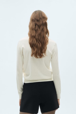 Pull maille soie mélangée - Ecru