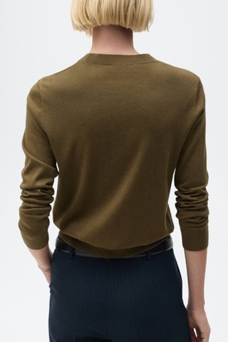 Pull maille soie mélangée - Kaki