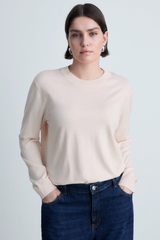 Pull maille soie mélangée - Rose pâle