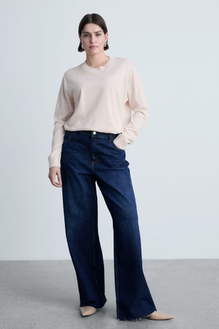 Pull maille soie mélangée - Rose pâle