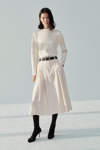 Pull-over maille détail boutons - Ecru