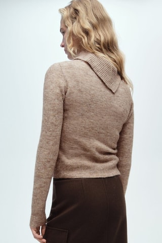 Pull-over col revers enveloppant - Gris clair