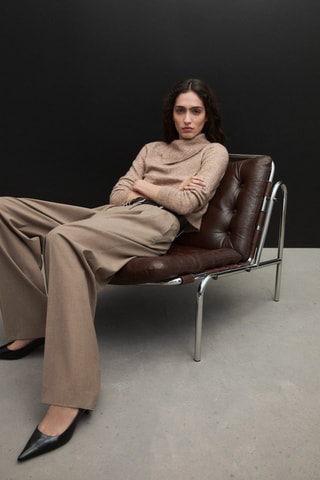 Pull-over col revers enveloppant - Gris clair