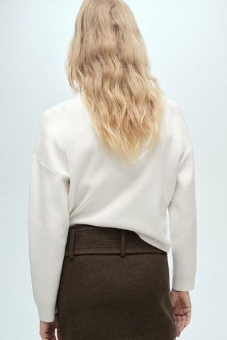 Pull-over col montant zip - Ecru