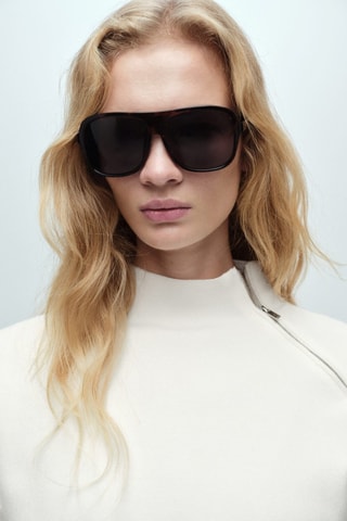 Pull-over col montant zip - Ecru