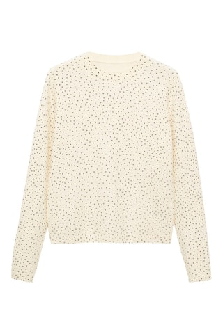 Pull-over maille pois - Ecru