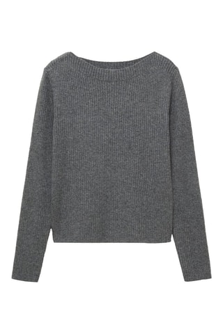 Pull-over côtelé col bateau - Anthracite