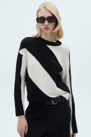 Pull-over en maille à rayures - Noir