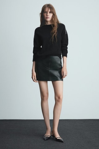 Pull-over maille détails brillants - Noir