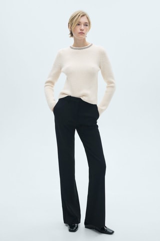 Pull-over col strass - Ecru