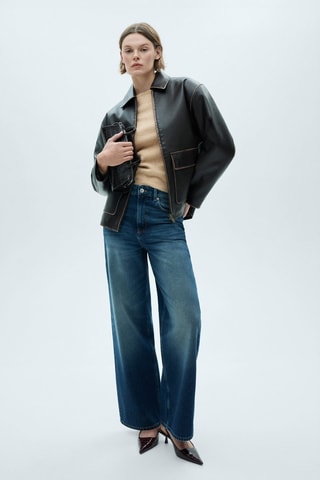 Pull-over maille fine col bateau - Marron