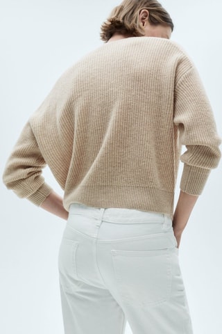 Pull-over 100 % laine crop - Gris clair