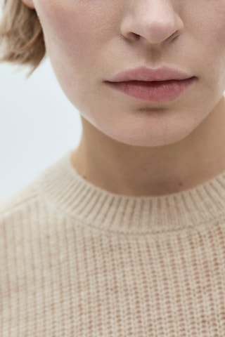 Pull-over 100 % laine crop - Gris clair