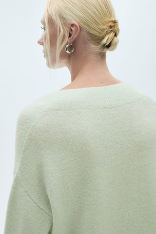 Pull-over oversize col V - Vert d'eau