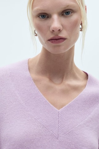 Pull-over oversize col V - Violet clair