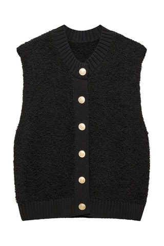Gilet maille boutons - Noir
