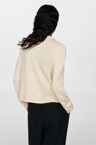 Cardigan maille boutons bijoux - Écru