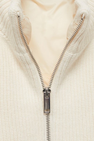 Gilet maille combiné - Ecru