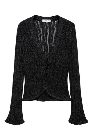 Cardigan Lurex noeuds - Noir
