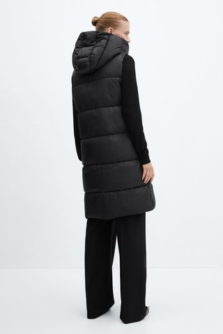 Gilet matelassé long - Noir