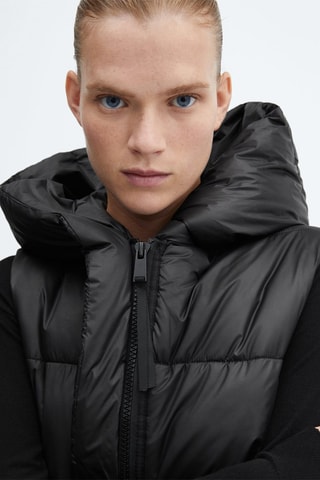 Gilet matelassé long - Noir