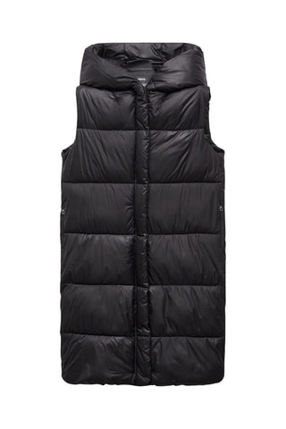 Gilet matelassé long - Noir