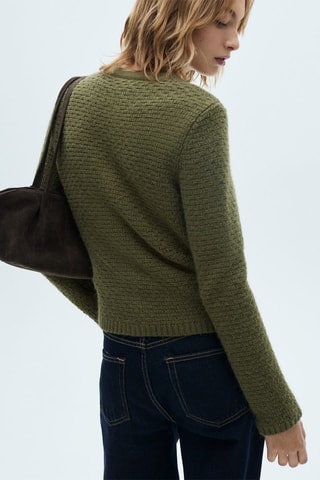 Cardigan maille boutons - Kaki