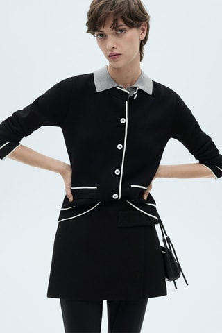 Cardigan bords contrastants - Noir