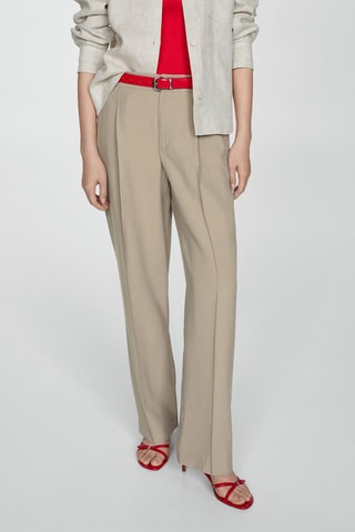 Pantalon droit pinces - Marron