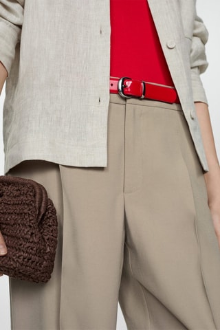 Pantalon droit pinces - Marron