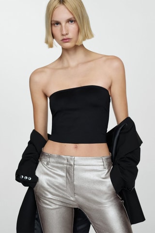 Pantalon flare métallisé - Argenté