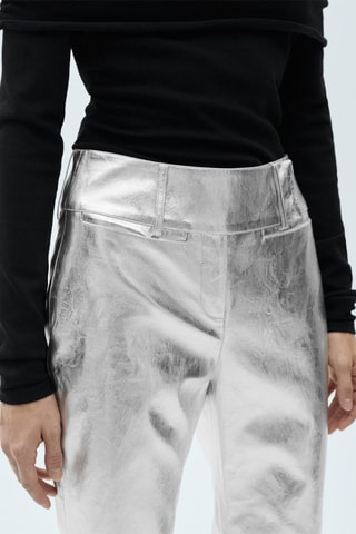 Pantalon droit métallisé - Argenté