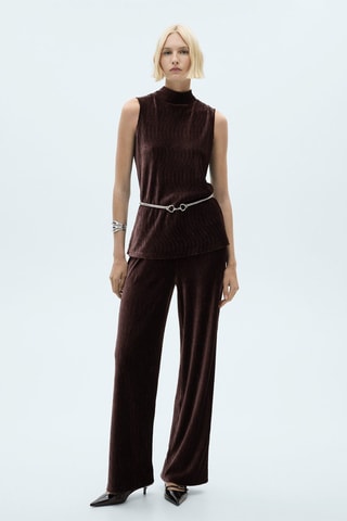 Pantalon droit en velours - Bordeaux