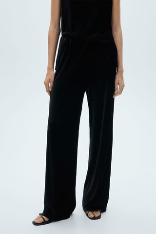 Pantalon droit en velours - Noir