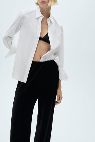 Pantalon droit en velours - Noir