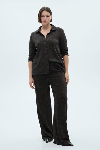 Pantalon évasé maille Lurex - Gris