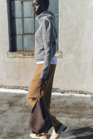 Pantalon droit pinces - Marron