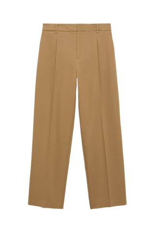 Pantalon droit pinces - Marron