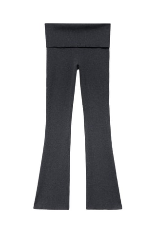 Pantalon maille taille retournée - Gris