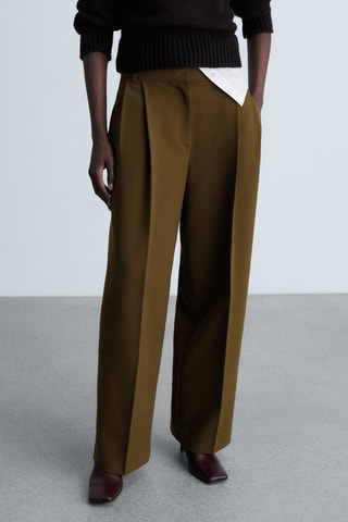 Pantalon droit pinces - Kaki