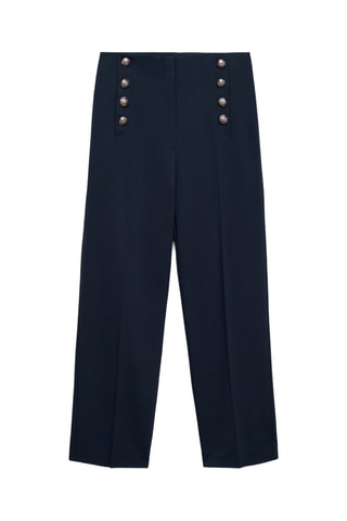 Pantalon droit boutons bijou - Bleu marine