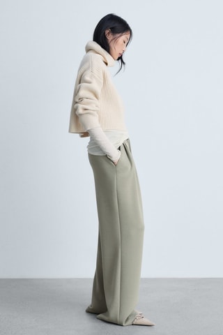 Pantalon de jogging wideleg pinces - Kaki