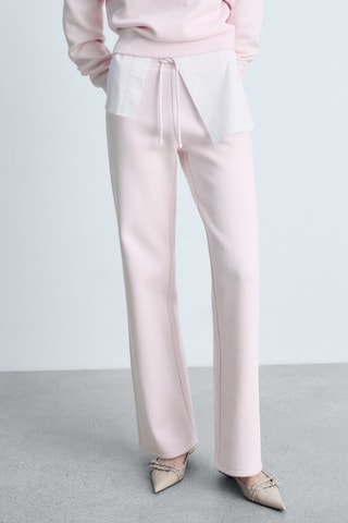 Pantalon de jogging coton wideleg - Rose clair